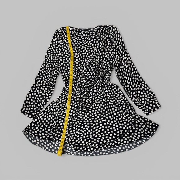 Zara Black & White Polka Dot Mini Dress - Picture 6 of 9